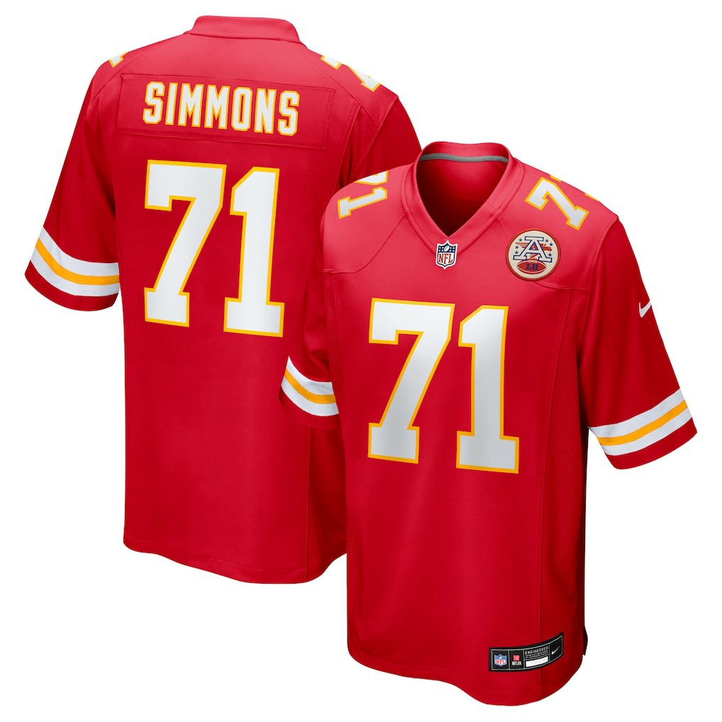 Nike Josh Simmons Kansas City Chiefs 2025 NFL Draft First Round Pick Game Jersey Red