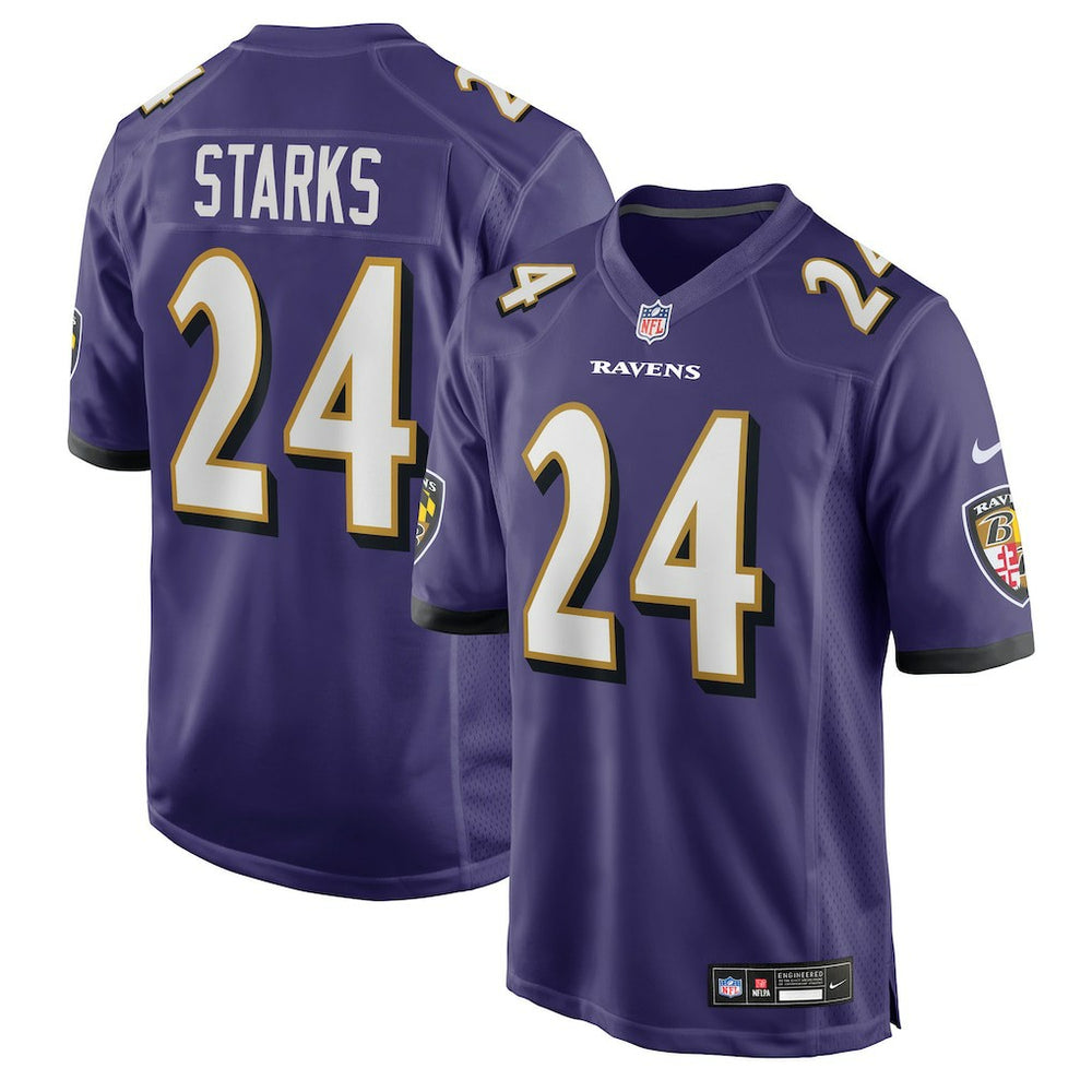 Nike Malaki Starks Baltimore Ravens 2025 NFL Draft First Round Pick Game Jersey Purple
