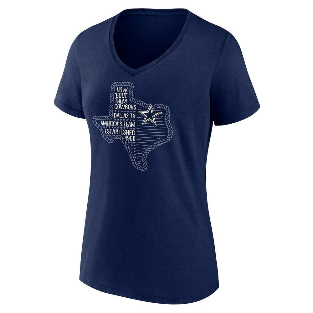 Dallas Cowboys Women's Defensive Stand V-Neck T-Shirt Navy