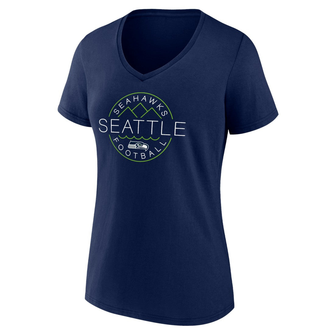 Seattle Seahawks Women's Defensive Stand V-Neck T-Shirt College Navy