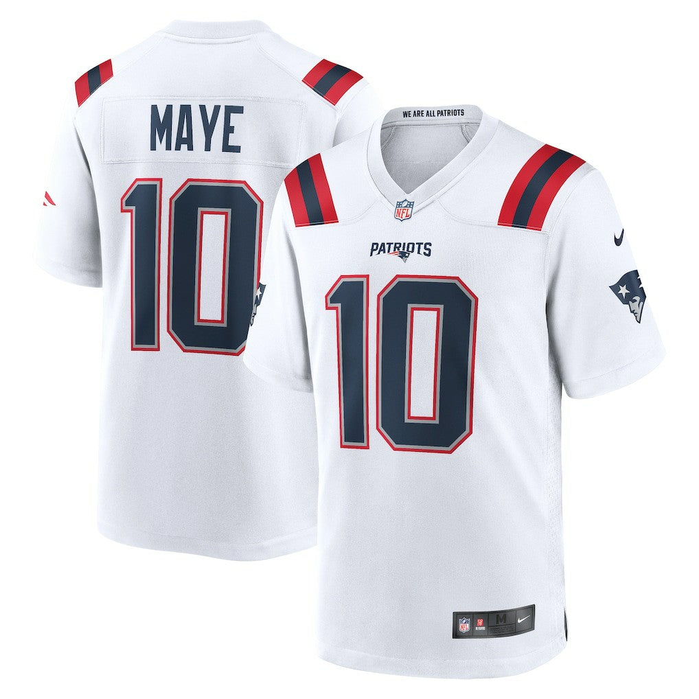 Nike Drake Maye New England Patriots Player Game Jersey White