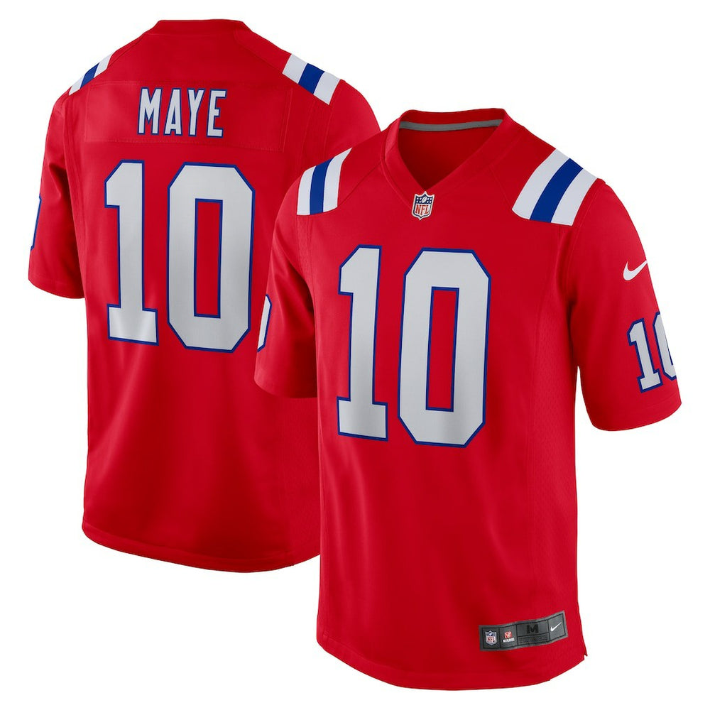 Nike Drake Maye New England Patriots Player Game Jersey Red