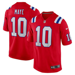 Nike Drake Maye New England Patriots Player Game Jersey Red