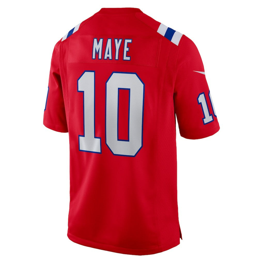 Nike Drake Maye New England Patriots Player Game Jersey Red