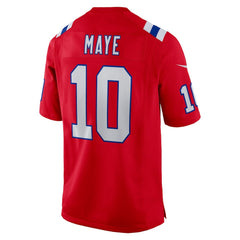 Nike Drake Maye New England Patriots Player Game Jersey Red