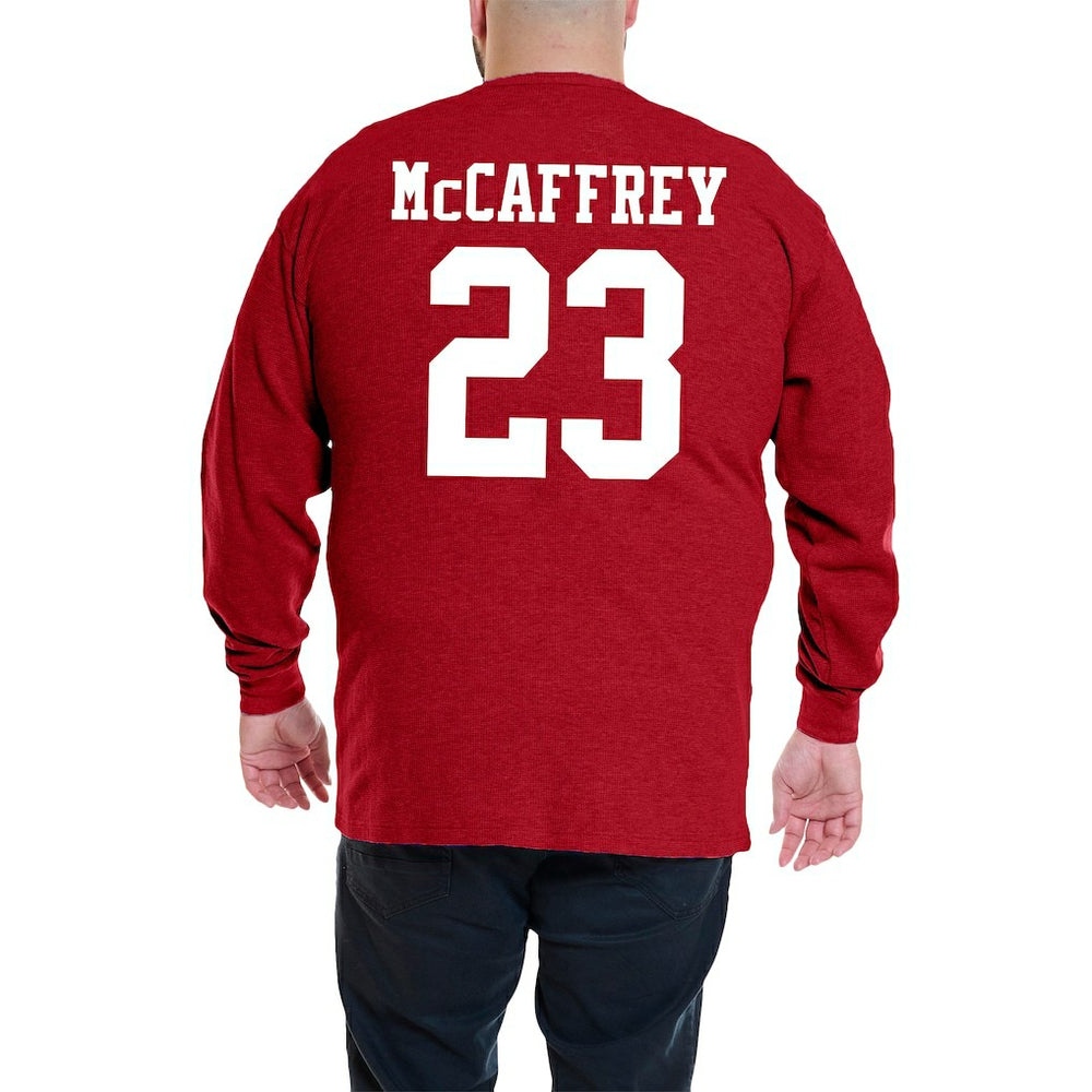 Fanatics Christian McCaffrey San Francisco 49ers Big & Tall Thermal Waffle Long Sleeve T-Shirt Scarlet