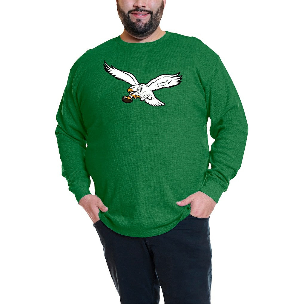 Fanatics Jalen Hurts Philadelphia Eagles Big & Tall Thermal Waffle Long Sleeve T-Shirt Kelly Green