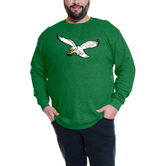 Fanatics Jalen Hurts Philadelphia Eagles Big & Tall Thermal Waffle Long Sleeve T-Shirt Kelly Green