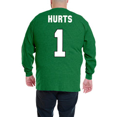 Fanatics Jalen Hurts Philadelphia Eagles Big & Tall Thermal Waffle Long Sleeve T-Shirt Kelly Green