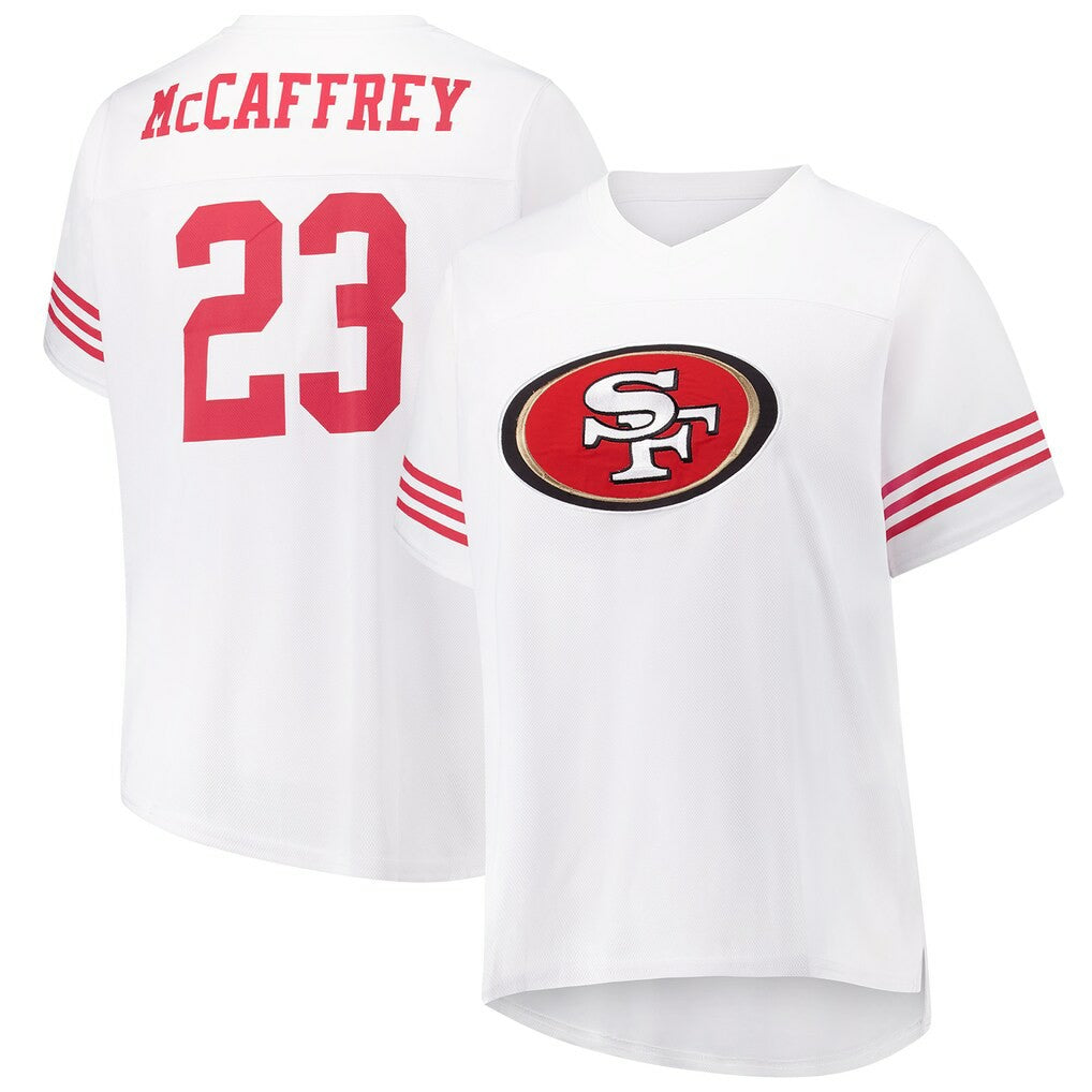 Fanatics Christian McCaffrey San Francisco 49ers Women's Plus Size Fashion Jersey White