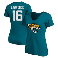 Trevor Lawrence Jacksonville Jaguars Women's Plus Size Fair Catch Name & Number Scoop Neck T-Shirt Teal
