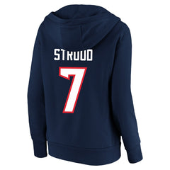 Fanatics C.J. Stroud Houston Texans Women's Plus Size Player Name & Number V-Neck Pullover Hoodie Navy