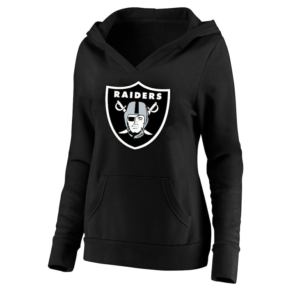 Fanatics Maxx Crosby Las Vegas Raiders Women's Plus Size Player Name & Number V-Neck Pullover Hoodie Black