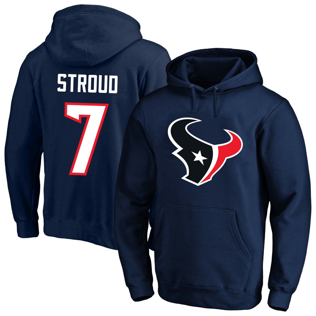 Fanatics C.J. Stroud Houston Texans Big & Tall Name & Number Fleece Pullover Hoodie Navy