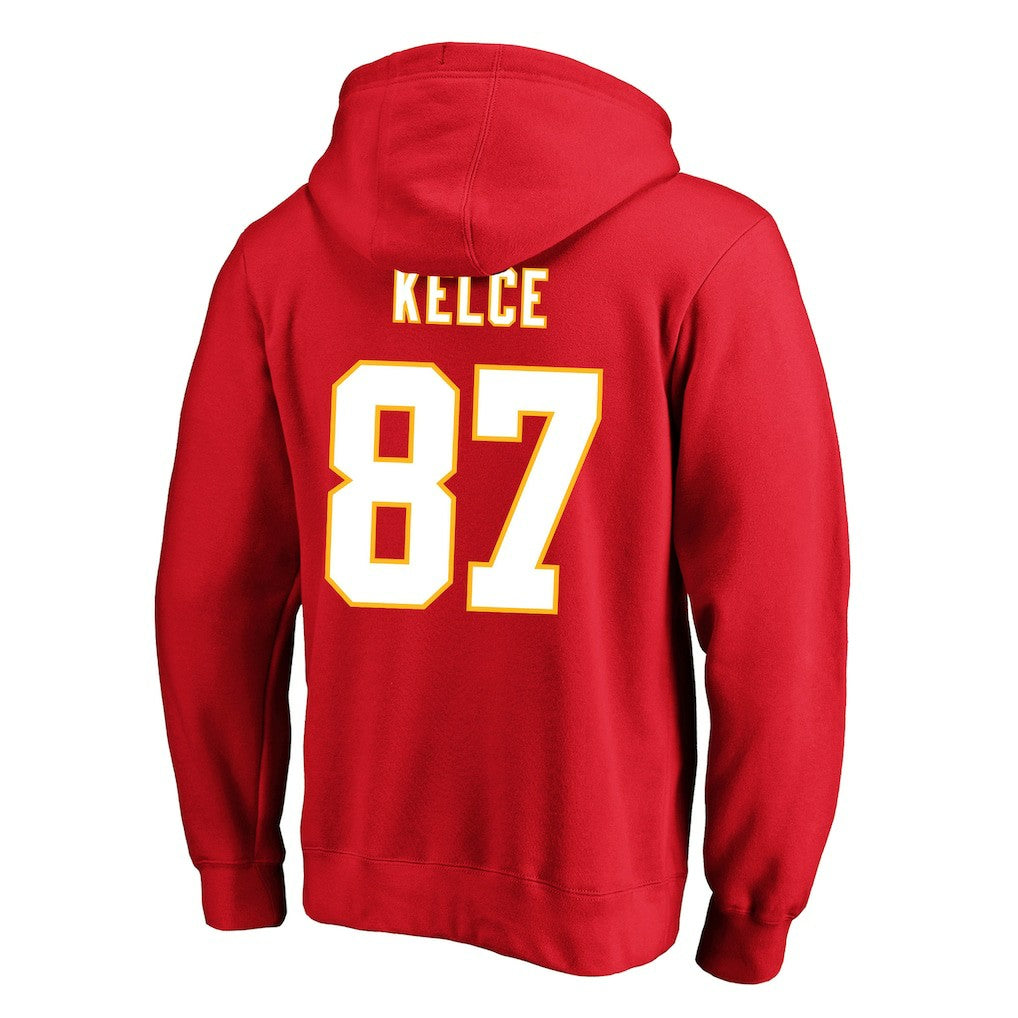 Fanatics Travis Kelce Kansas City Chiefs Big & Tall Name & Number Fleece Pullover Hoodie Red