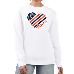 Detroit Tigers G-III 4Her by Carl Banks Women's Heart Logo Fleece Pullover Sweatshirt - White - MLB Sale
