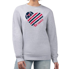 Atlanta Braves G-III 4Her by Carl Banks Women's Heart Logo Fleece Pullover Sweatshirt - Heather Gray - MLB Discount