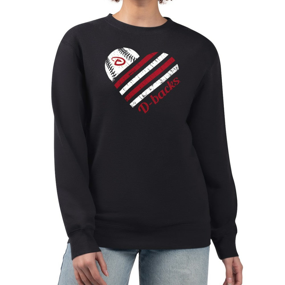 Arizona Diamondbacks G-III 4Her by Carl Banks Women's Heart Logo Fleece Pullover Sweatshirt - Black - MLB Discount