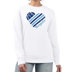 Kansas City Royals G-III 4Her by Carl Banks Women's Heart Logo Fleece Pullover Sweatshirt - White - MLB Online