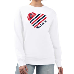 Boston Red Sox G-III 4Her by Carl Banks Women's Heart Logo Fleece Pullover Sweatshirt - White - MLB Online