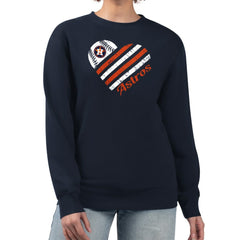 Houston Astros G-III 4Her by Carl Banks Women's Heart Logo Fleece Pullover Sweatshirt - Navy - MLB on Sale