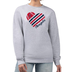 Los Angeles Angels G-III 4Her by Carl Banks Women's Heart Logo Fleece Pullover Sweatshirt - Heather Gray - MLB Discount