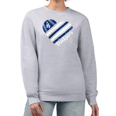 Los Angeles Dodgers G-III 4Her by Carl Banks Women's Heart Logo Fleece Pullover Sweatshirt - Heather Gray - MLB Online