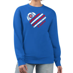 Chicago Cubs G-III 4Her by Carl Banks Women's Heart Logo Fleece Pullover Sweatshirt - Royal - MLB Lifestyle