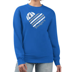 Los Angeles Dodgers G-III 4Her by Carl Banks Women's Heart Logo Fleece Pullover Sweatshirt - Royal - MLB Discount