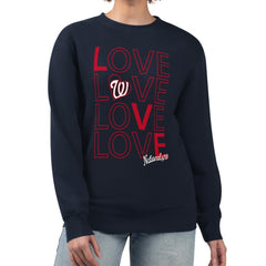 Washington Nationals G-III 4Her by Carl Banks Women's Love Team Logo Fleece Pullover Sweatshirt - Navy - MLB Online