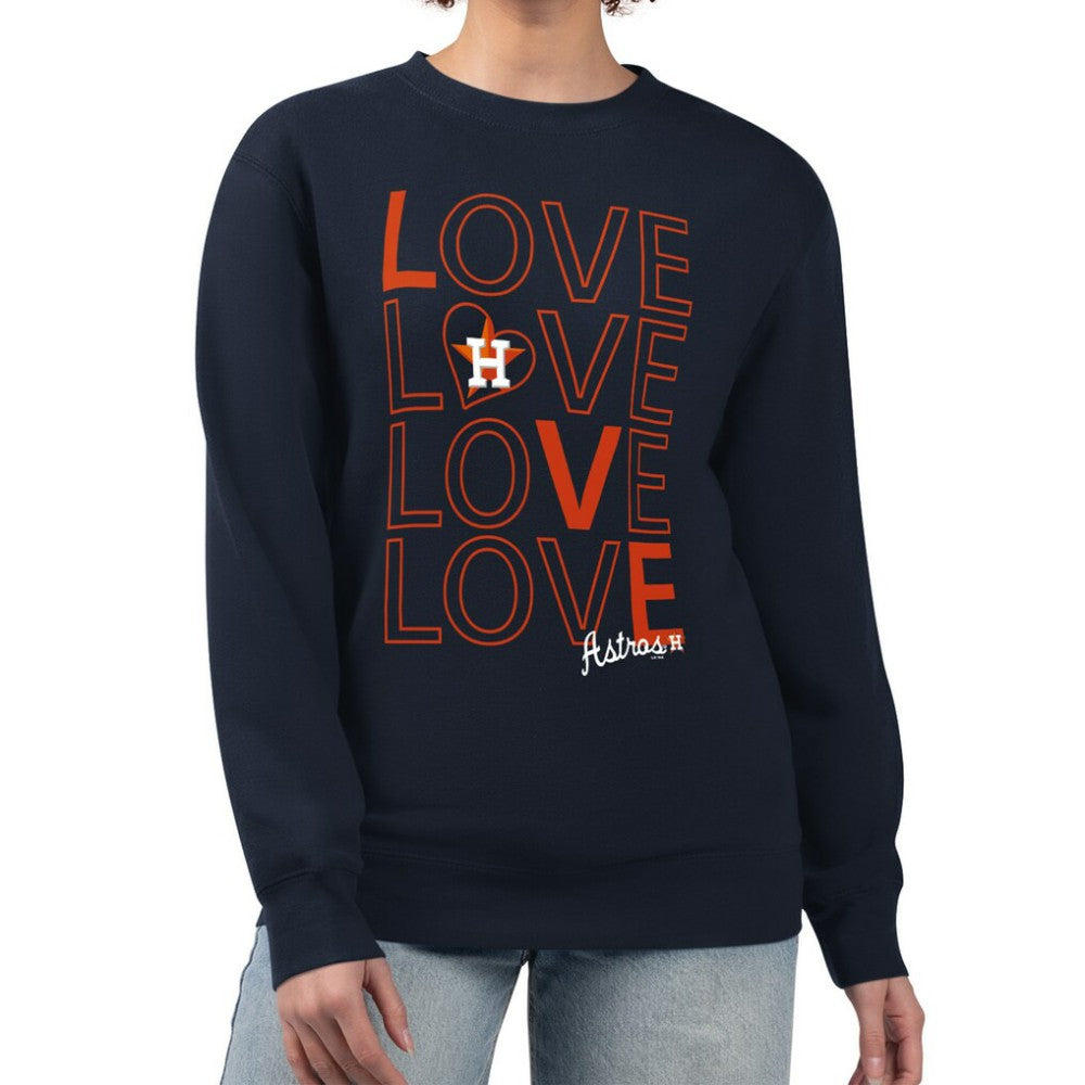 Houston Astros G-III 4Her by Carl Banks Women's Love Team Logo Fleece Pullover Sweatshirt - Navy - MLB Sale
