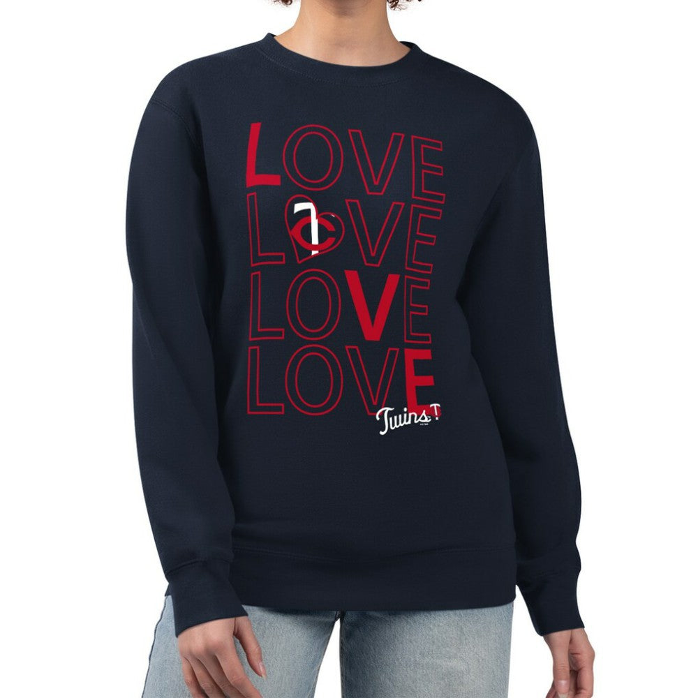 Minnesota Twins G-III 4Her by Carl Banks Women's Love Team Logo Fleece Pullover Sweatshirt - Navy - MLB Discount