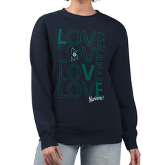 Seattle Mariners G-III 4Her by Carl Banks Women's Love Team Logo Fleece Pullover Sweatshirt - Navy - MLB Lifestyle