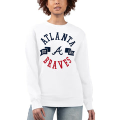 Atlanta Braves G-III 4Her by Carl Banks Women's Team Logo Fleece Pullover Sweatshirt - White - MLB Lifestyle