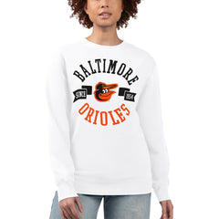 Baltimore Orioles G-III 4Her by Carl Banks Women's Team Logo Fleece Pullover Sweatshirt - White - MLB Sale