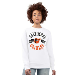 Baltimore Orioles G-III 4Her by Carl Banks Women's Team Logo Fleece Pullover Sweatshirt - White - MLB Sale