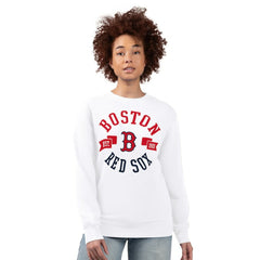 Boston Red Sox G-III 4Her by Carl Banks Women's Team Logo Fleece Pullover Sweatshirt - White - MLB Online