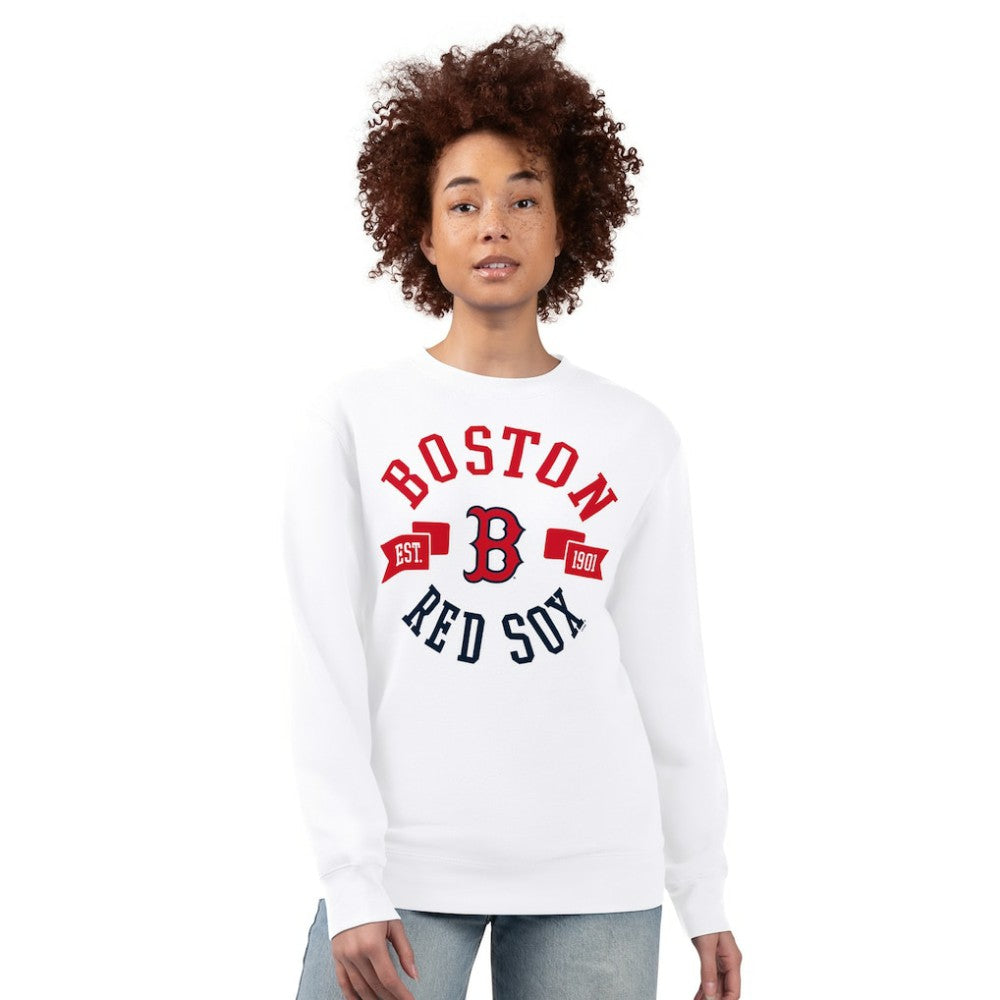 Boston Red Sox G-III 4Her by Carl Banks Women's Team Logo Fleece Pullover Sweatshirt - White - MLB Online