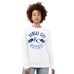 Kansas City Royals G-III 4Her by Carl Banks Women's Team Logo Fleece Pullover Sweatshirt - White - MLB Sale