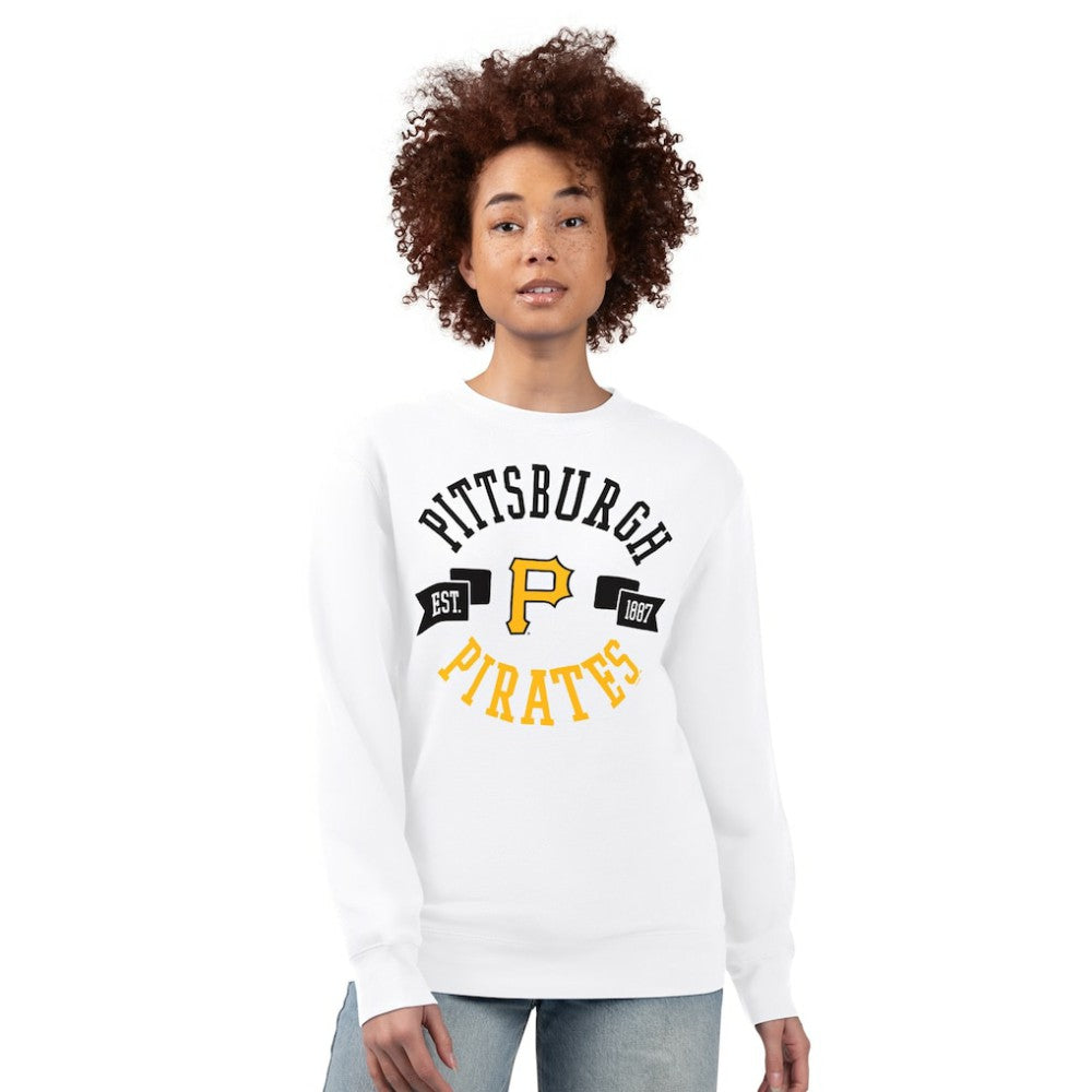 Pittsburgh Pirates G-III 4Her by Carl Banks Women's Team Logo Fleece Pullover Sweatshirt - White - MLB Sale