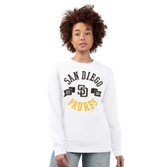 San Diego Padres G-III 4Her by Carl Banks Women's Team Logo Fleece Pullover Sweatshirt - White - MLB Lifestyle