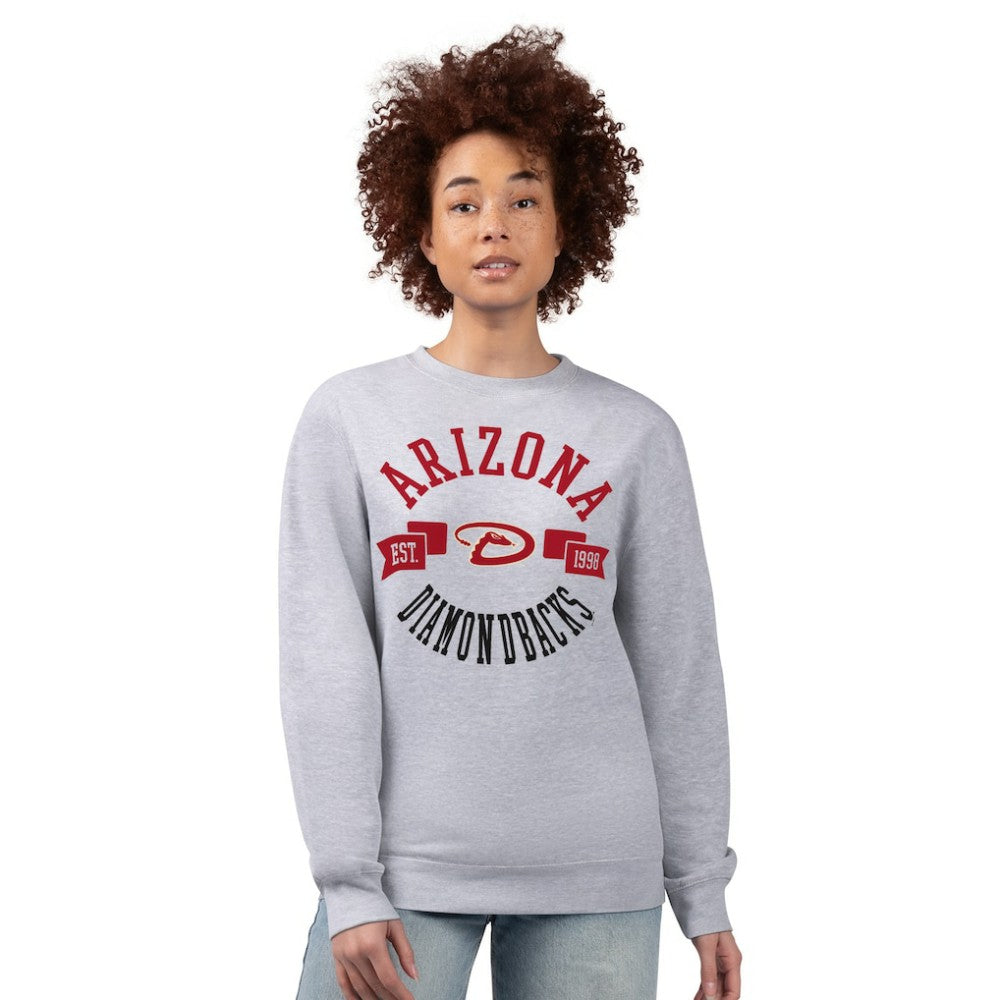 Arizona Diamondbacks G-III 4Her by Carl Banks Women's Team Logo Fleece Pullover Sweatshirt - Heather Gray - MLB on Sale
