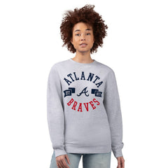 Atlanta Braves G-III 4Her by Carl Banks Women's Team Logo Fleece Pullover Sweatshirt - Heather Gray - MLB Online