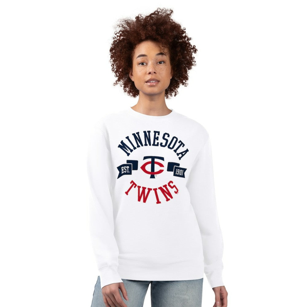 Minnesota Twins G-III 4Her by Carl Banks Women's Team Logo Fleece Pullover Sweatshirt - White - MLB Online