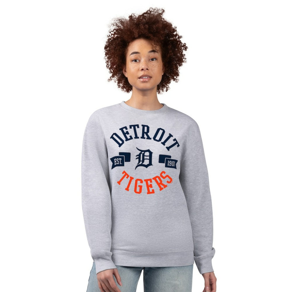 Detroit Tigers G-III 4Her by Carl Banks Women's Team Logo Fleece Pullover Sweatshirt - Heather Gray - MLB Sale
