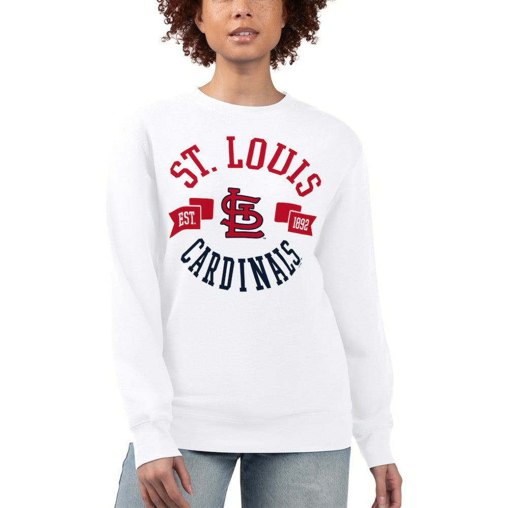 St. Louis Cardinals G-III 4Her by Carl Banks Women's Team Logo Fleece Pullover Sweatshirt - White - MLB Lifestyle