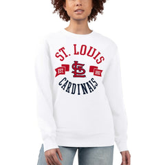 St. Louis Cardinals G-III 4Her by Carl Banks Women's Team Logo Fleece Pullover Sweatshirt - White - MLB Lifestyle