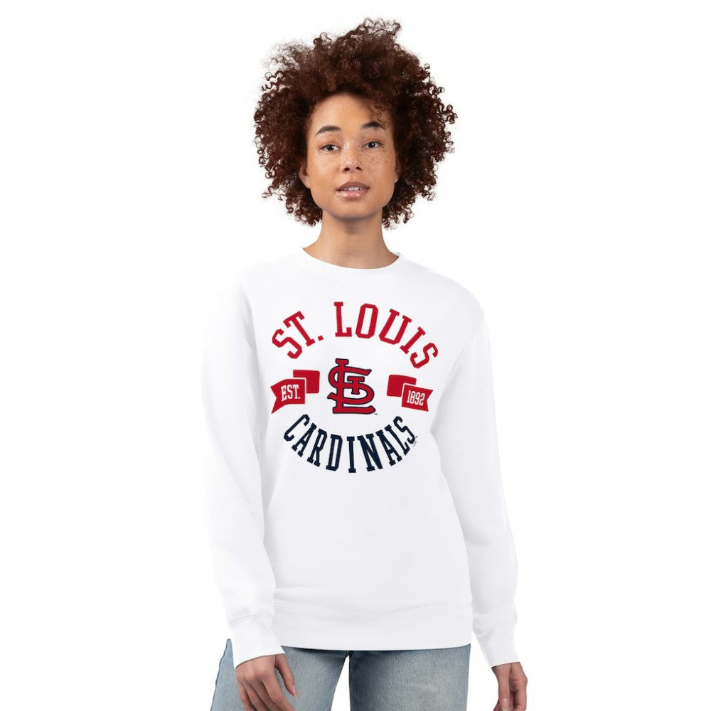 St. Louis Cardinals G-III 4Her by Carl Banks Women's Team Logo Fleece Pullover Sweatshirt - White - MLB Lifestyle