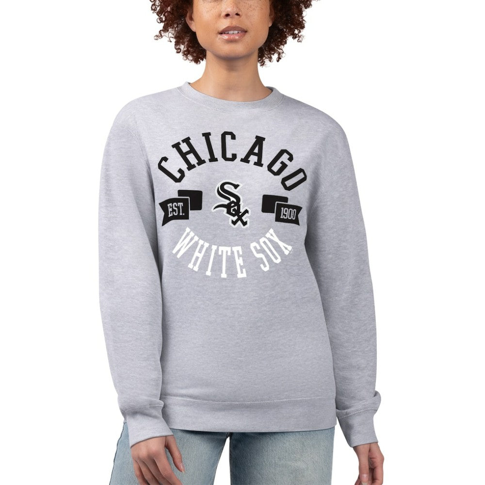 Chicago White Sox G-III 4Her by Carl Banks Women's Team Logo Fleece Pullover Sweatshirt - Heather Gray - MLB Lifestyle
