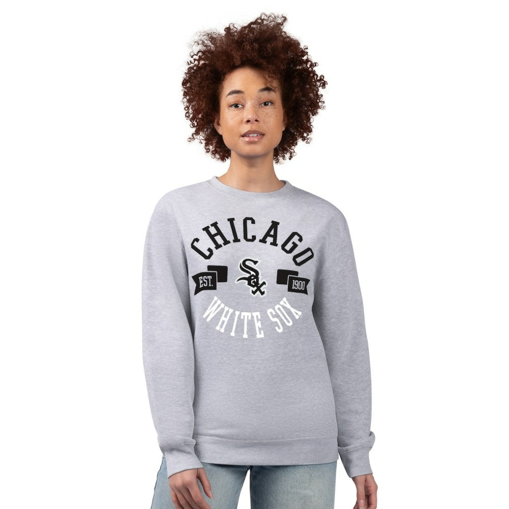 Chicago White Sox G-III 4Her by Carl Banks Women's Team Logo Fleece Pullover Sweatshirt - Heather Gray - MLB Lifestyle